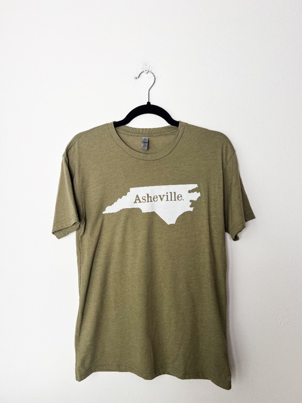 Next Level Apparel Asheville North Carolina Graphic T-Shirt Olive Green Unisex S